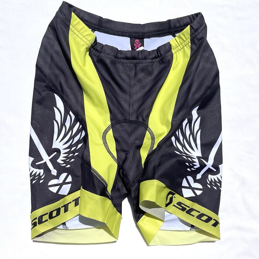 Betty Designs Brave Heart Scott Tri Shorts Womens XL Triathlon Yellow Black
